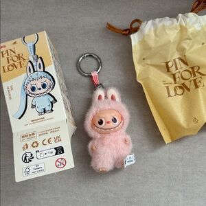 Labubu Pin For Love PINK “G”, brand new in box bag charm